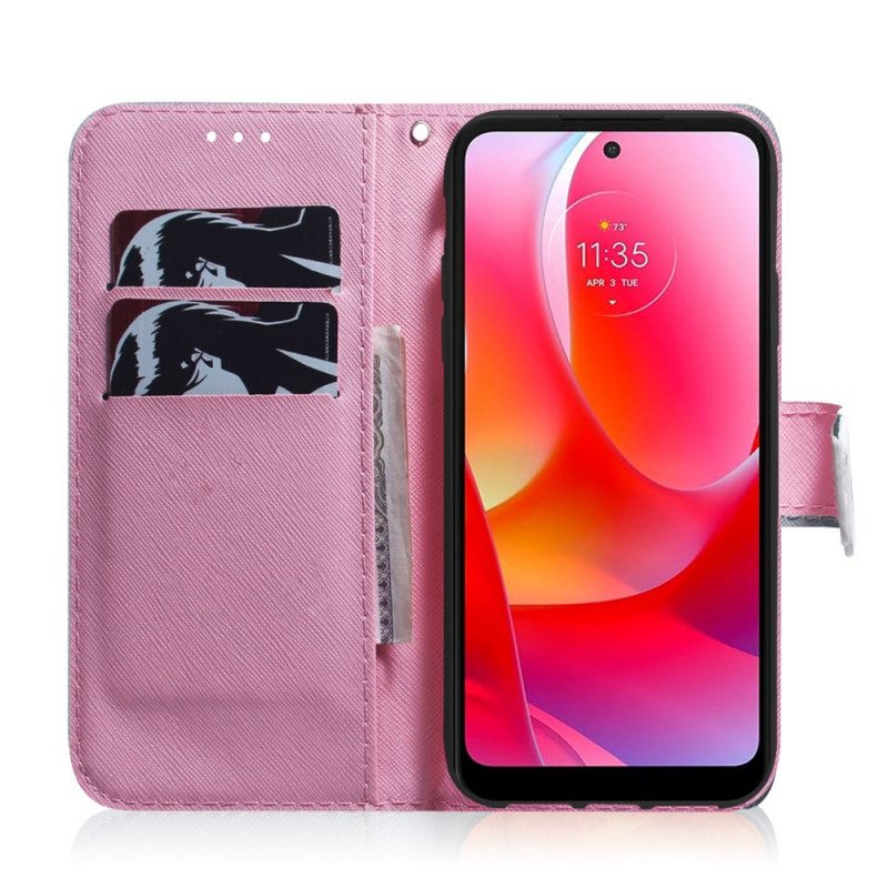 Lederhüllen Für Oppo Find X5 Lite Blume Staubiges Rosa