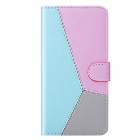 Flip Case Für Xiaomi Redmi Note 10 / 10S Dreifarbiger Ledereffekt