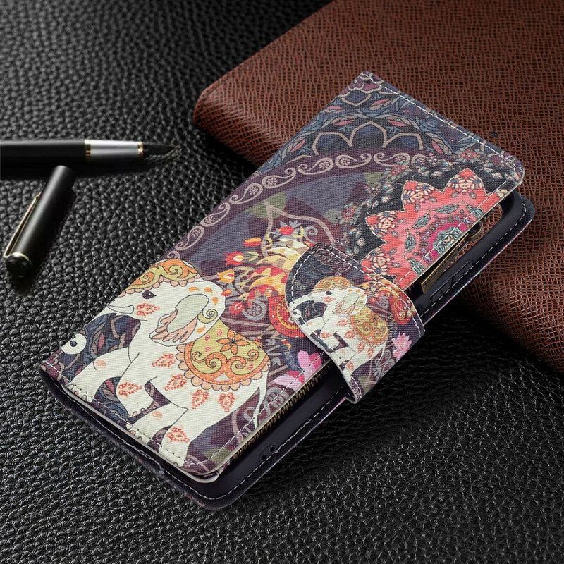 Flip Case Für Xiaomi Redmi Note 10 / 10S Elefanten-reißverschlusstasche