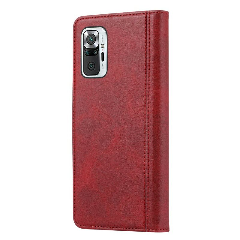 Flip Case Für Xiaomi Redmi Note 10 / 10S Kartenhalter Und Riemen Vorne