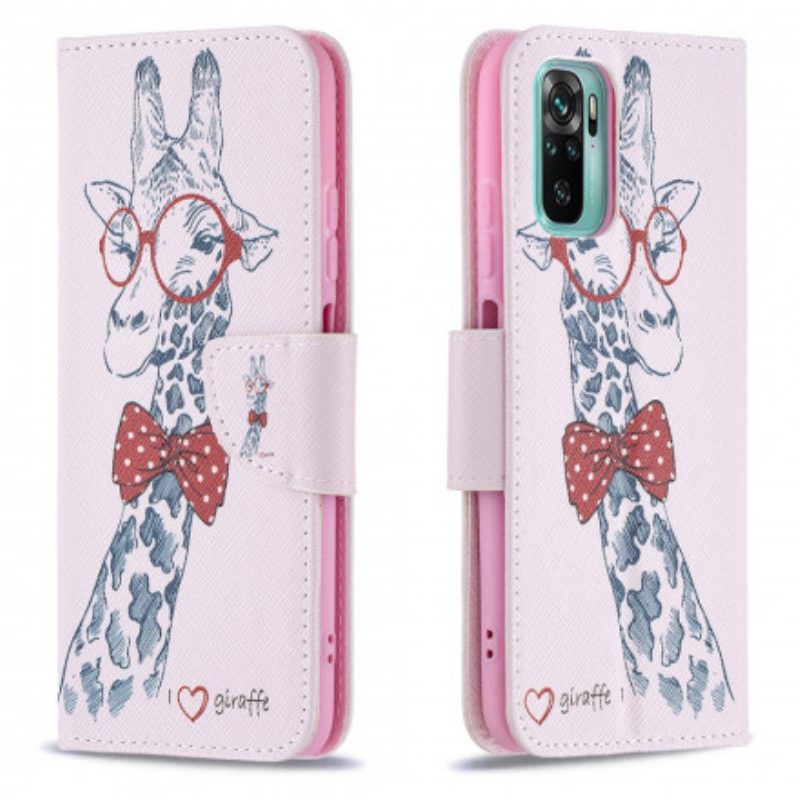 Flip Case Für Xiaomi Redmi Note 10 / 10S Kluge Giraffe