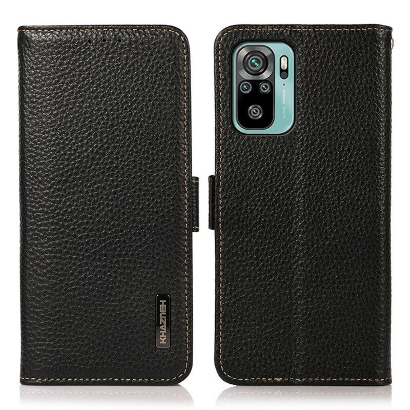 Flip Case Für Xiaomi Redmi Note 10 / 10S Lychee-leder Khazneh Rfid