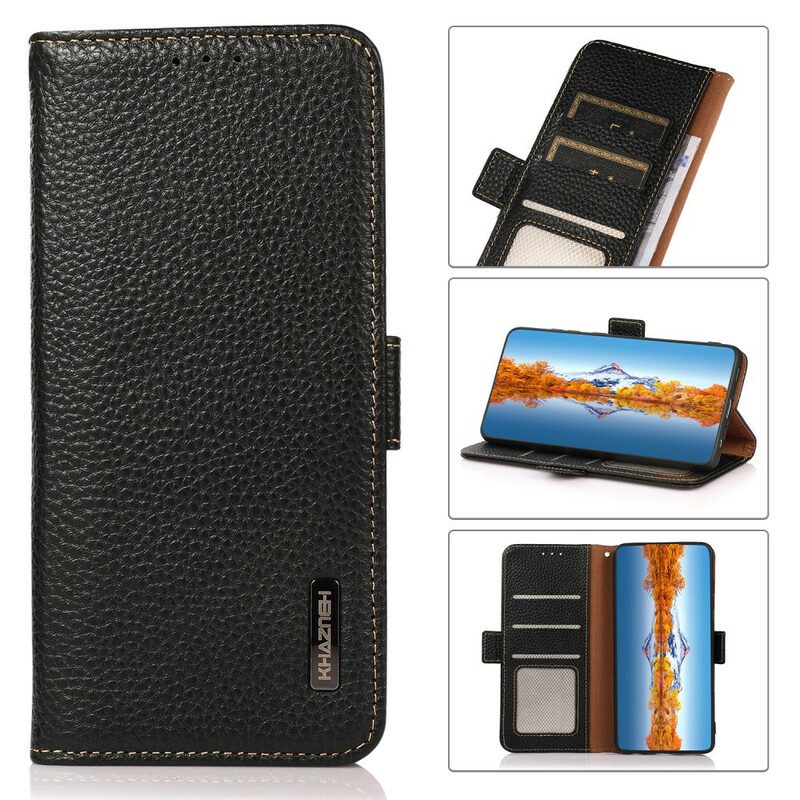 Flip Case Für Xiaomi Redmi Note 10 / 10S Lychee-leder Khazneh Rfid