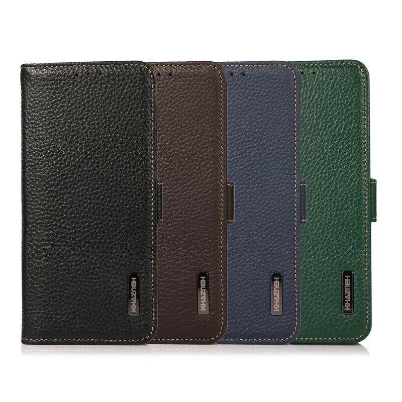 Flip Case Für Xiaomi Redmi Note 10 / 10S Lychee-leder Khazneh Rfid