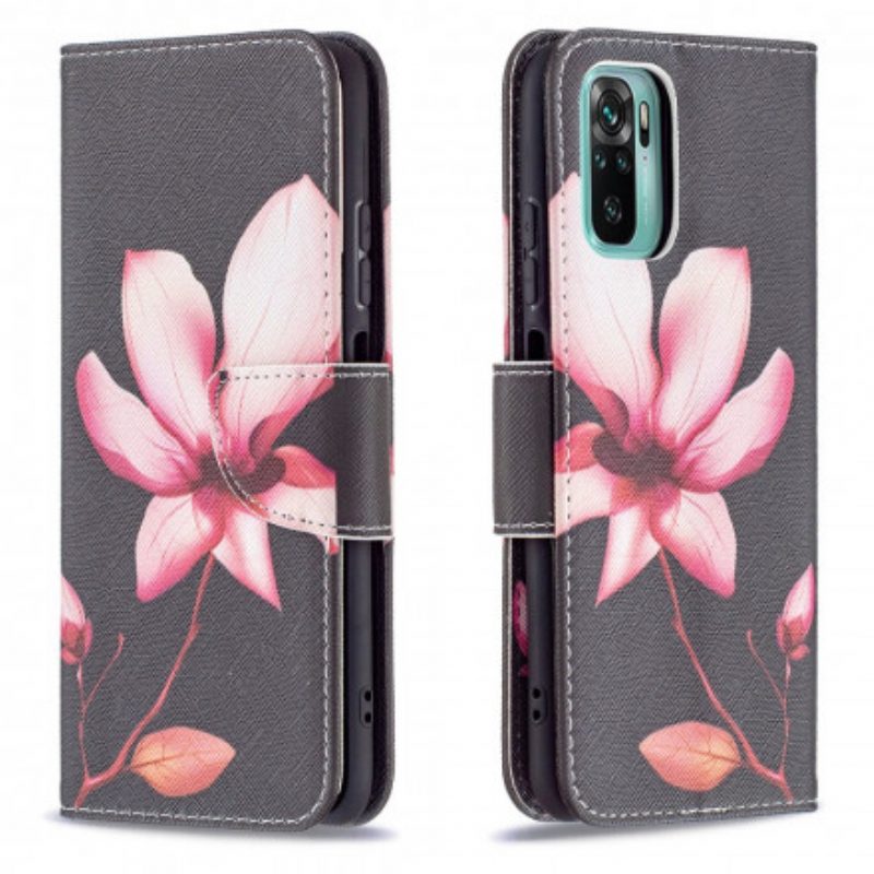 Flip Case Für Xiaomi Redmi Note 10 / 10S Pinke Blume