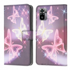 Flip Case Für Xiaomi Redmi Note 10 / 10S Schmetterlinge Und Blumen