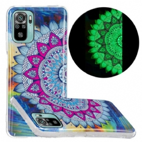 Handyhülle Für Xiaomi Redmi Note 10 / 10S Fluoreszierendes Buntes Mandala