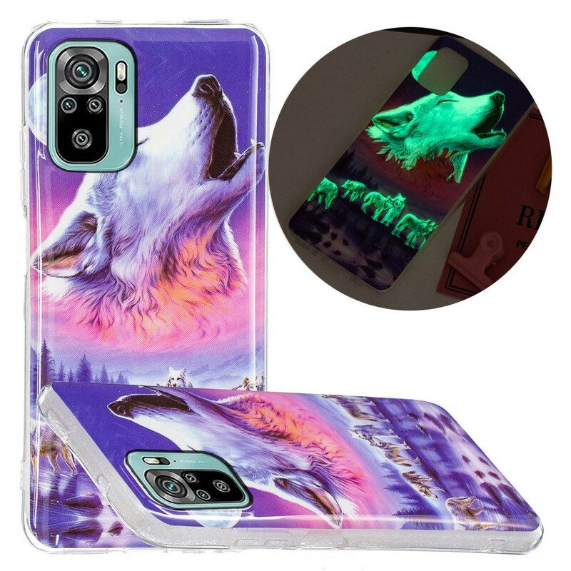 Hülle Für Xiaomi Redmi Note 10 / 10S Fluoreszierende Wolf-serie