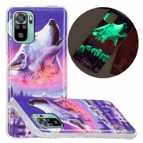 Hülle Für Xiaomi Redmi Note 10 / 10S Fluoreszierende Wolf-serie