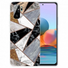 Hülle Für Xiaomi Redmi Note 10 / 10S Marmor Mit Intensiver Geometrie