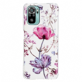 Hülle Für Xiaomi Redmi Note 10 / 10S Marmorierte Blumen