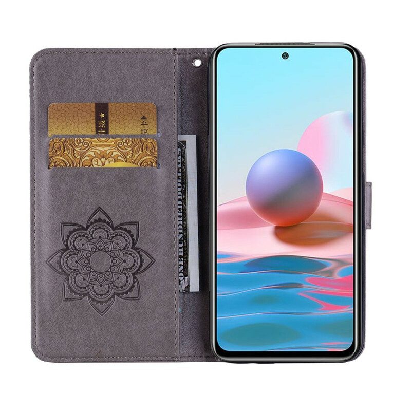 Lederhüllen Für Xiaomi Redmi Note 10 / 10S Eulen-mandala Und Schlüsselband