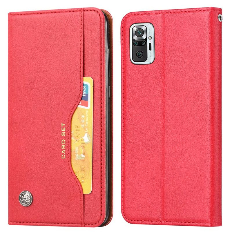 Schutzhülle Für Xiaomi Redmi Note 10 / 10S Flip Case Kartenhalter Aus Kunstleder