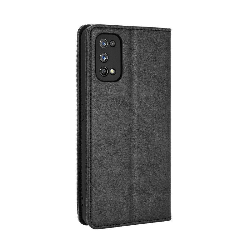 Schutzhülle Für Realme 7 Pro Flip Case Stilisierter Vintage-ledereffekt