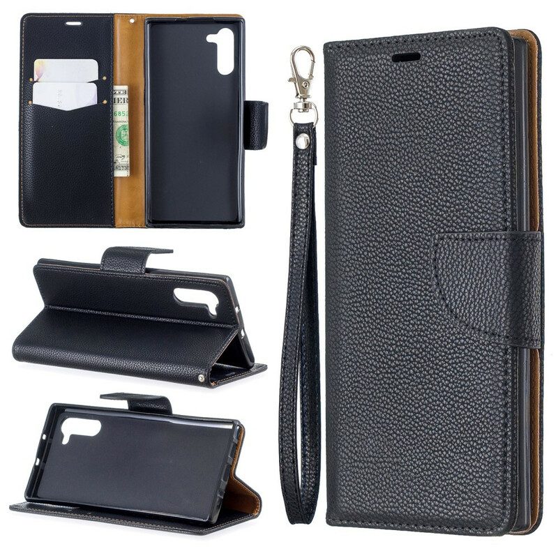 Flip Case Für Samsung Galaxy Note 10 Flip Case Lychee Rabat Oblique