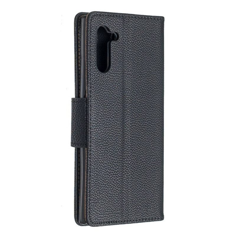 Flip Case Für Samsung Galaxy Note 10 Flip Case Lychee Rabat Oblique