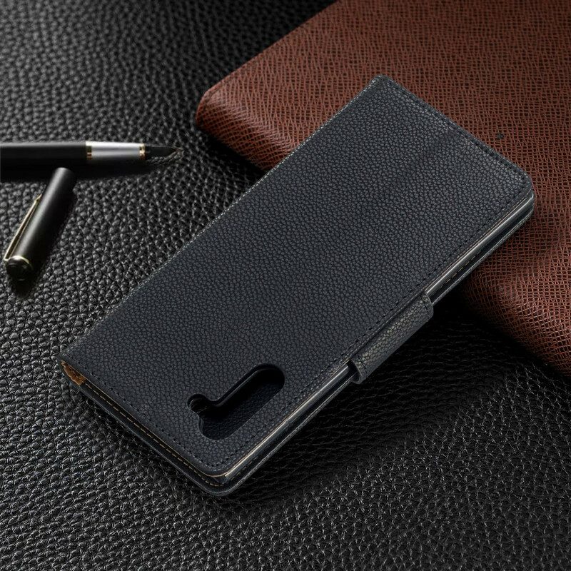 Flip Case Für Samsung Galaxy Note 10 Flip Case Lychee Rabat Oblique