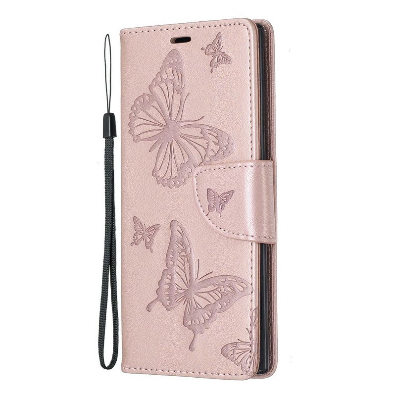 Flip Case Für Samsung Galaxy Note 10 Flip Case Schmetterlinge Und Schräge Klappe