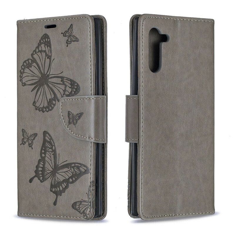 Flip Case Für Samsung Galaxy Note 10 Flip Case Schmetterlinge Und Schräge Klappe