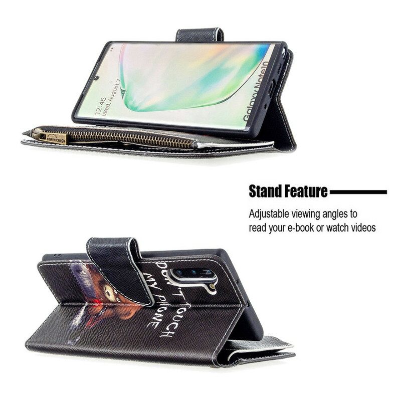 Flip Case Für Samsung Galaxy Note 10 Taschenbär Mit Reißverschluss