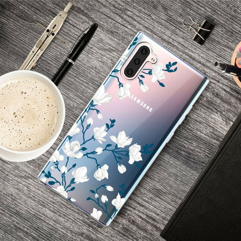 Handyhülle Für Samsung Galaxy Note 10 Weiße Blumen