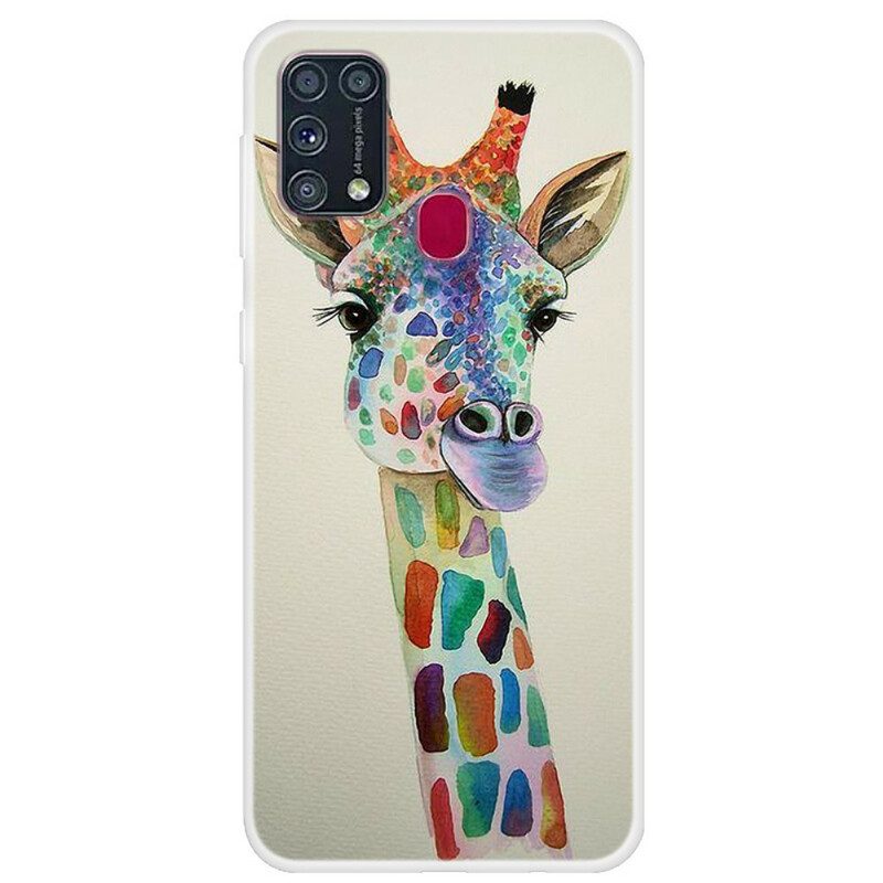 Hülle Für Samsung Galaxy M31 Bunte Giraffe