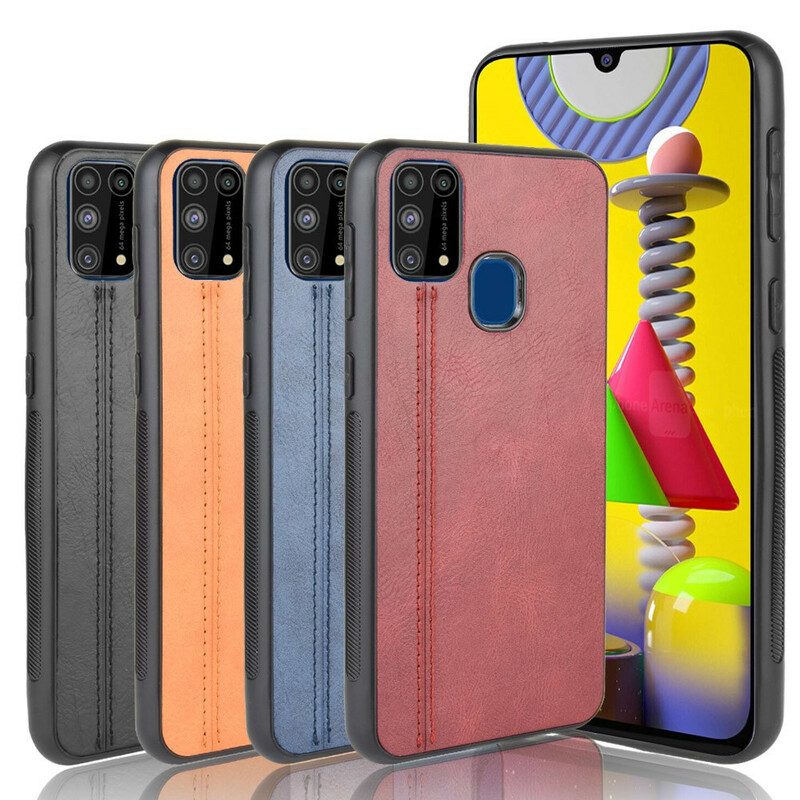 Hülle Für Samsung Galaxy M31 Couture-ledereffekt