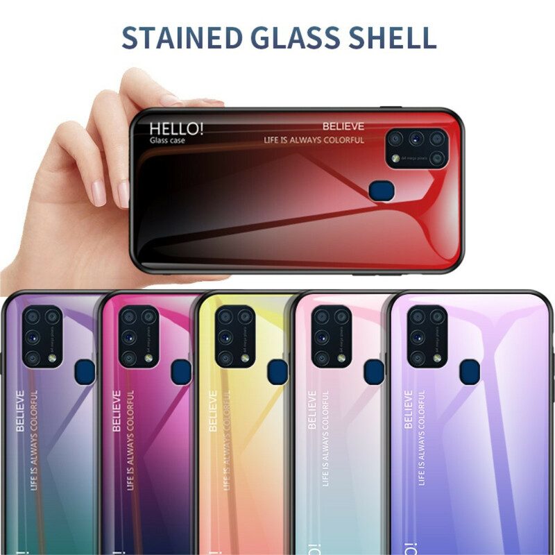 Hülle Für Samsung Galaxy M31 Gehärtetes Glas Hallo