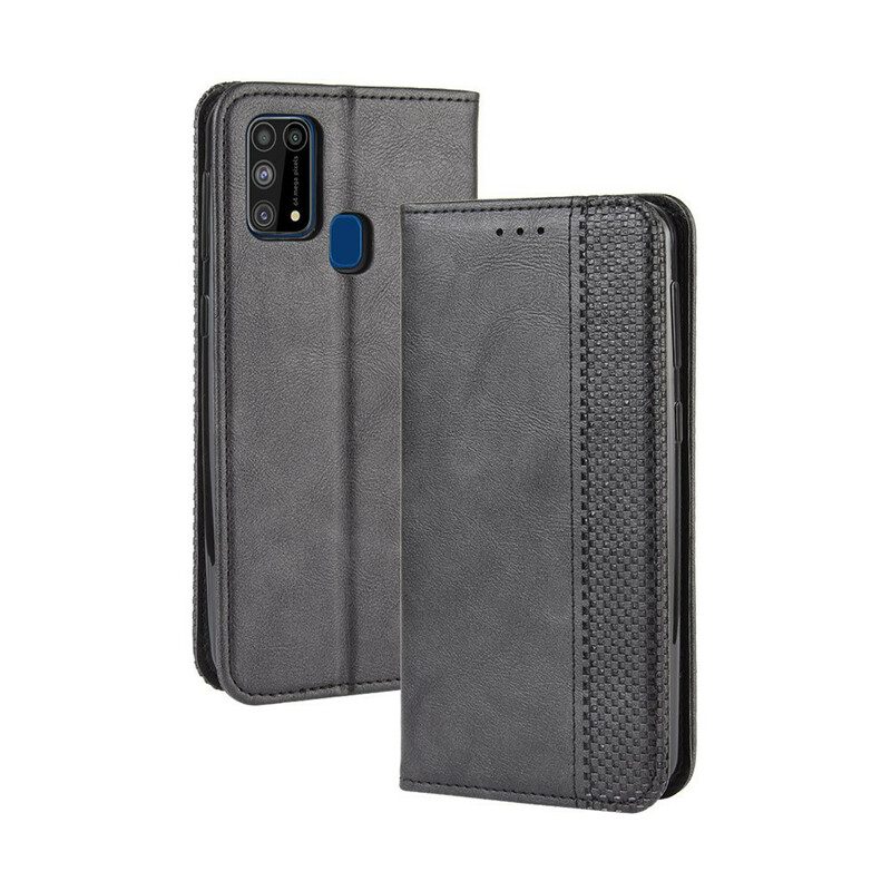 Schutzhülle Für Samsung Galaxy M31 Flip Case Stilisierter Vintage-ledereffekt