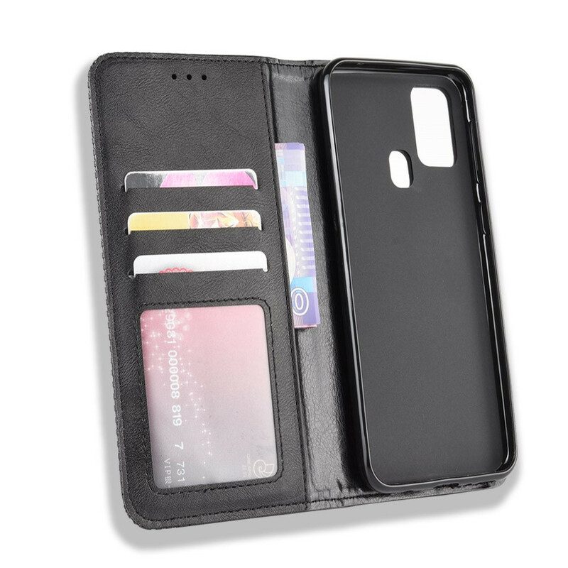 Schutzhülle Für Samsung Galaxy M31 Flip Case Stilisierter Vintage-ledereffekt