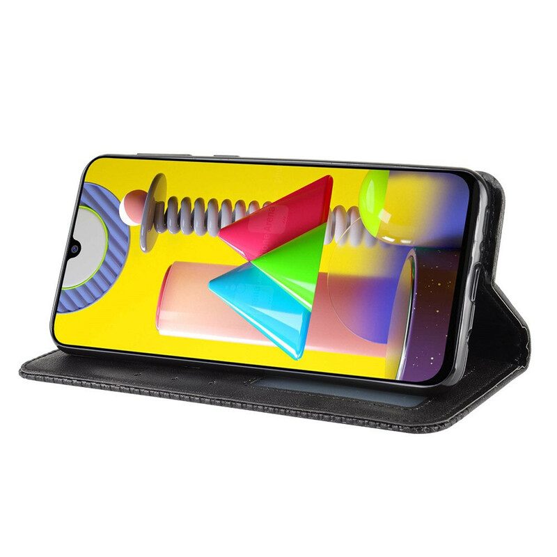 Schutzhülle Für Samsung Galaxy M31 Flip Case Stilisierter Vintage-ledereffekt