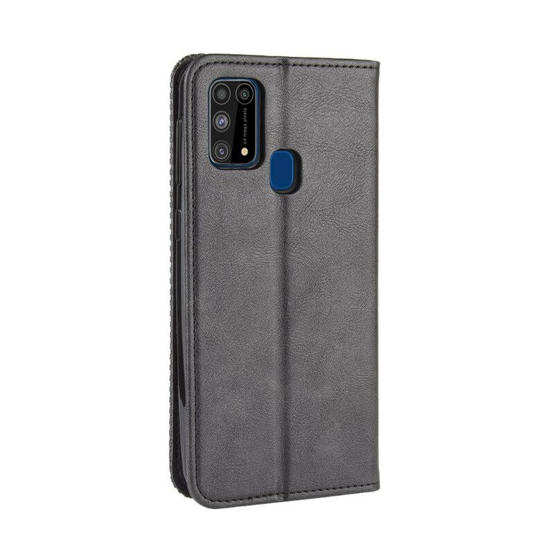 Schutzhülle Für Samsung Galaxy M31 Flip Case Stilisierter Vintage-ledereffekt