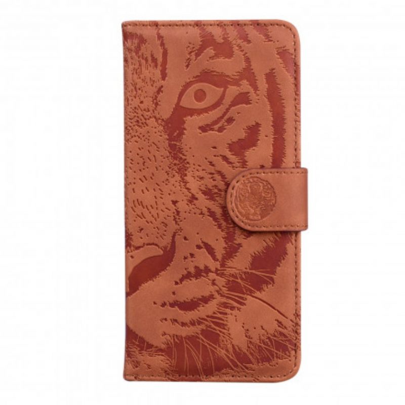 Flip Case Für Motorola Edge 20 Tiger-gesichtsdruck