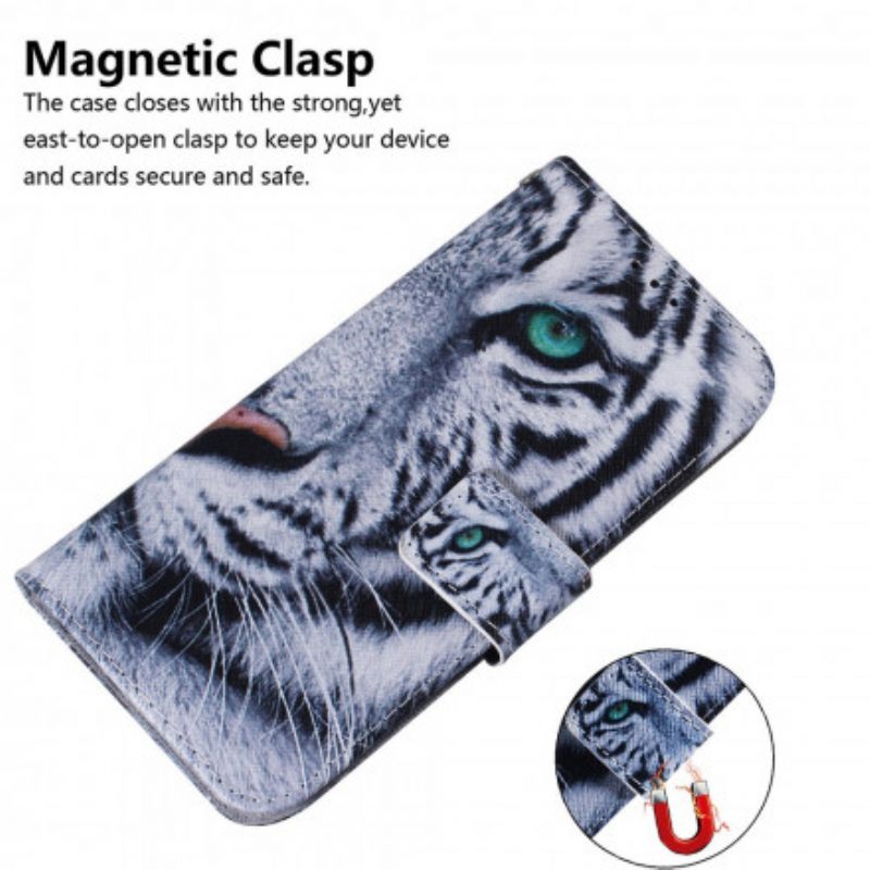 Flip Case Für Motorola Edge 20 Tigergesicht