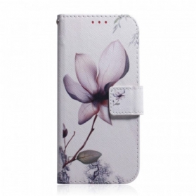 Flip Case Für Huawei Nova 8i Blume Staubiges Rosa