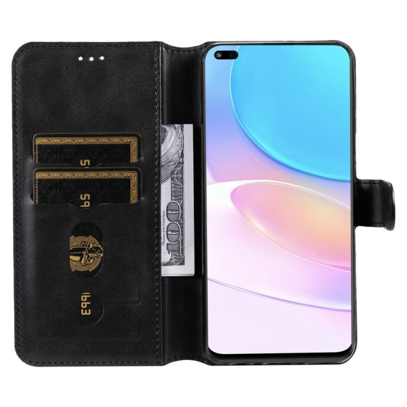 Flip Case Für Huawei Nova 8i Einfaches Kunstleder