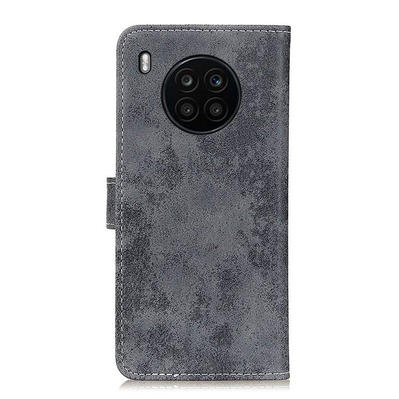 Flip Case Für Huawei Nova 8i Vintage-ledereffekt