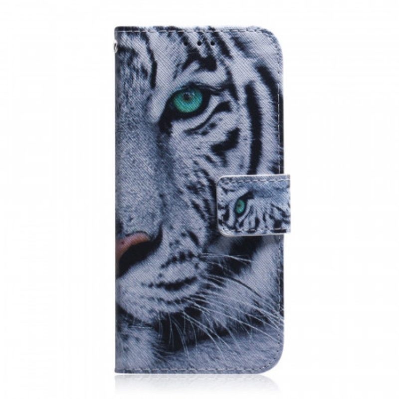 Flip Case Für Huawei Nova 8i Weißer Tiger