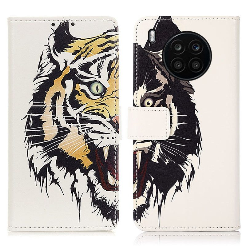 Flip Case Für Huawei Nova 8i Wilder Tiger