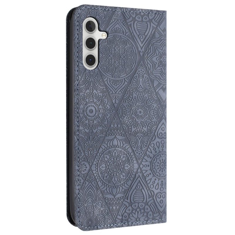 Flip Case Samsung Galaxy A15 5g Geschnalltes Patchwork