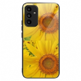 Hülle Für Samsung Galaxy A15 5g Sonnenblumen Aus Gehärtetem Glas