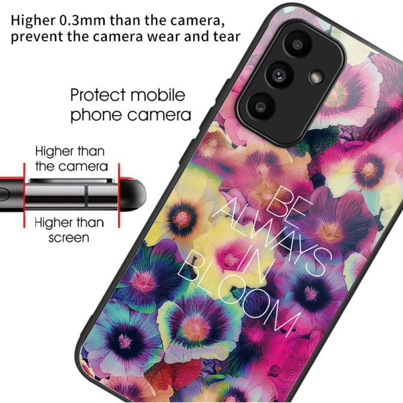 Hülle Samsung Galaxy A15 5g Handyhülle Bunte Blumen Aus Gehärtetem Glas