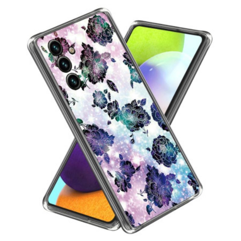 Hülle Samsung Galaxy A15 5g Handyhülle Lila Blumen