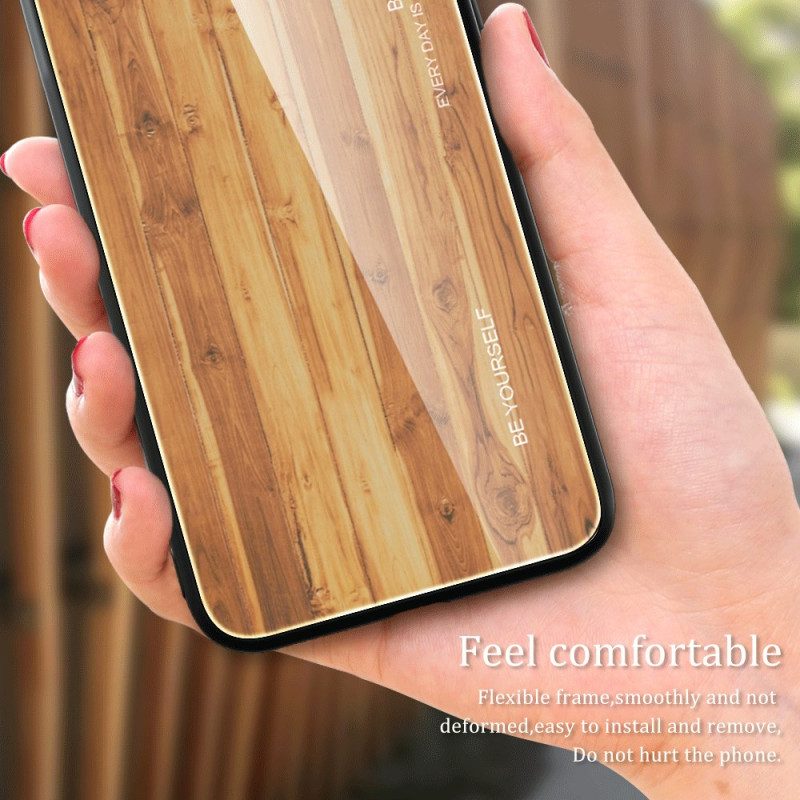 Hülle Samsung Galaxy A15 5g Holzdesign Aus Gehärtetem Glas