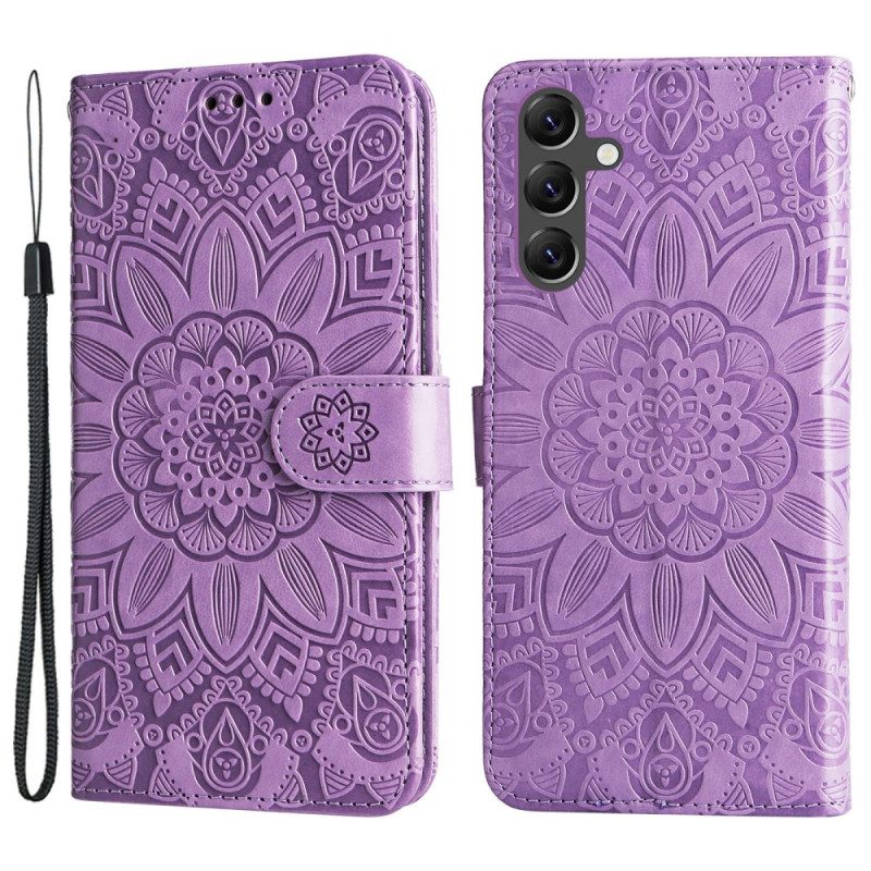 Lederhüllen Samsung Galaxy A15 5g Handyhülle Mandala-druck Mit Schlüsselband