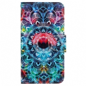 Lederhüllen Samsung Galaxy A15 5g Hervorragendes Mandala Mit Riemen