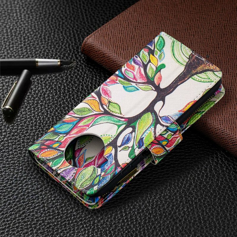 Flip Case Für Xiaomi Redmi Note 9 Pro 5G Baumtasche Mit Reißverschluss