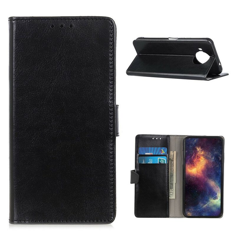 Flip Case Für Xiaomi Redmi Note 9 Pro 5G Glänzender Ledereffekt