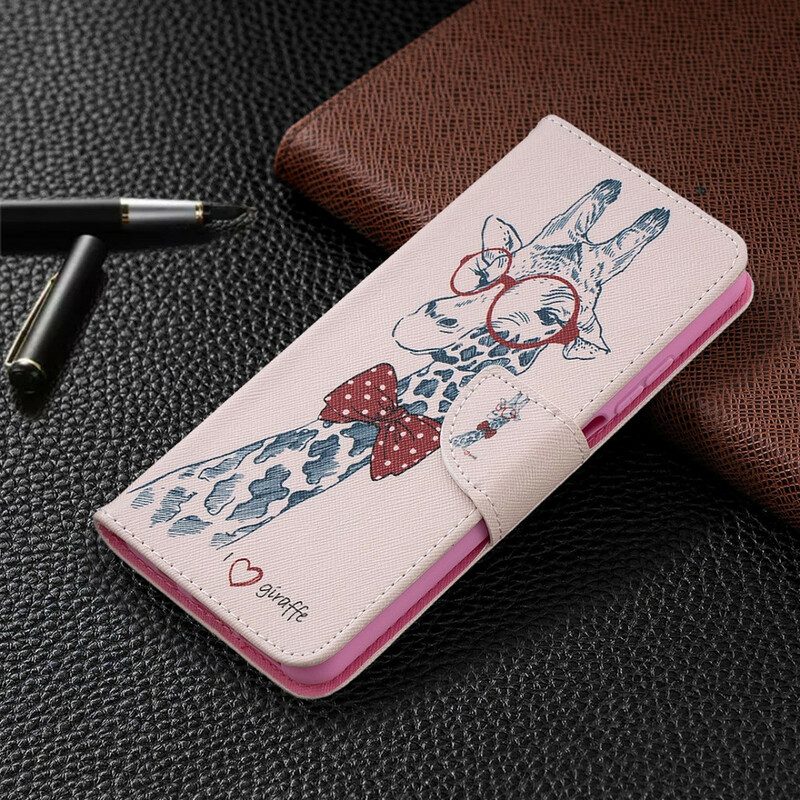 Flip Case Für Xiaomi Redmi Note 9 Pro 5G Kluge Giraffe