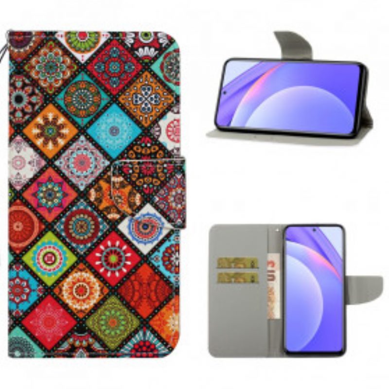 Flip Case Für Xiaomi Redmi Note 9 Pro 5G Mandala-quilt